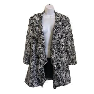 Calvin Klein‎ snake print ruffle flutter coat Women’s Size 14